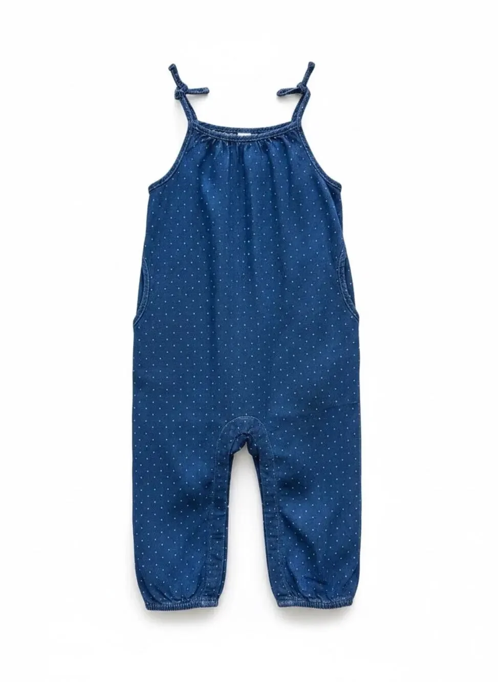 Baby Gap 1969 Denim Jumpsuit, Baby Size 18-24mo, Blue Polka Dot
